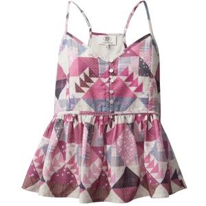 NWT Lucky Brand x Laura Ashley Vintage Quilt Pattern Babydoll Top Cottagecore